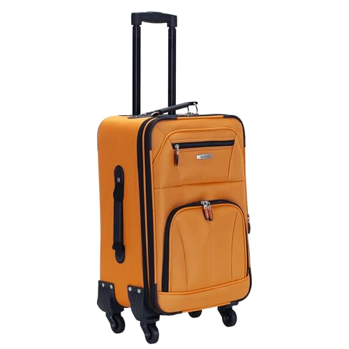 Rockland Pasadena Expandable Spinner Carry-on 19", Orange
