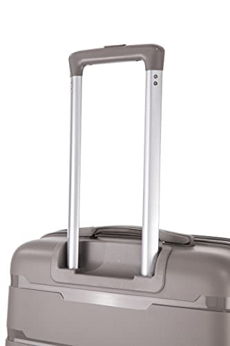 Rockland Pasadena Hardside Luggage with Spinner Wheels, Silver, 19", 23", 27"