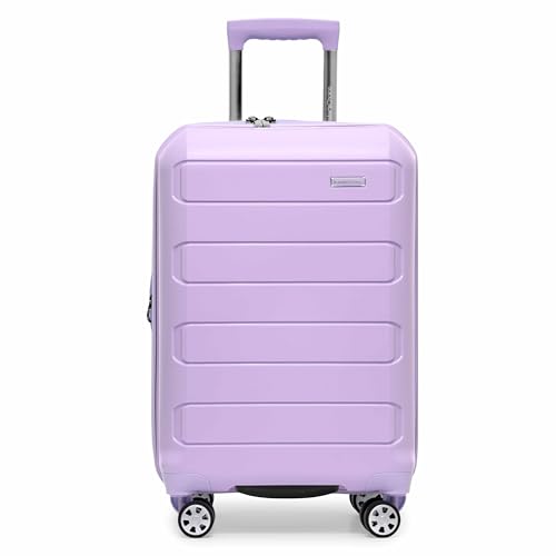 Traveler's Choice Pagosa Hardshell Expandable Luggage with Spinner Wheels, Lavender, 22-Inch Carry-on