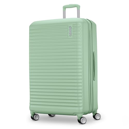 American Tourister Stratum 3.0 Large 28-Inch Spinner, Airline Approved, Durable Hardside Luggage, Expands 1.5", RightHeight™ Adjustable Handle, Surrel Green