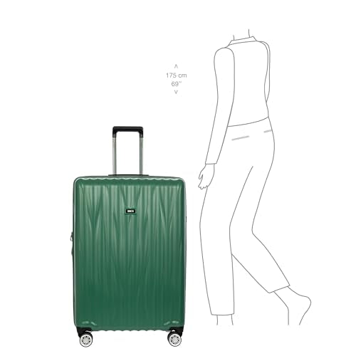 Bric's Cervia 30" Hardside Large Expandable Luggage, 360° Spinner Wheels, Lightweight Checked Suitcase, TSA-Approved Locks, Dark Emerald Green