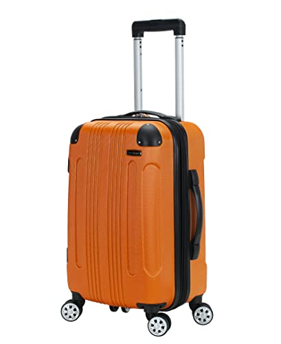 Rockland London Hardside 3 Piece Expandable Spinner Wheel Luggage Set, (20"/24"/28"), Orange