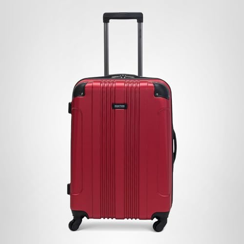 Kenneth Cole REACTION Out of Bounds Lightweight Hardshell 4-Wheel Spinner Luggage, Scarlet Red, 20-Inch Carry On