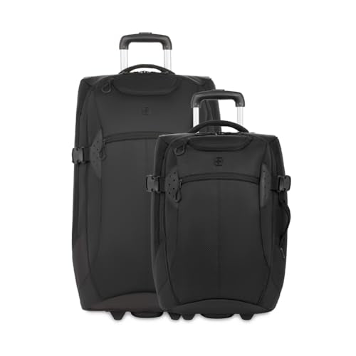 SwissGear Apex Exec Wheeled Rolling Duffel Bag, Black, 2-Piece Set (20/28)