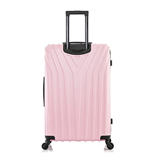 InUSA VASTY Luggage with Spinner Wheels | Durable Lightweight Hardside Suitcase, Travel Bag with Handle and Trolley, 28-Inch Large Checked Luggage | Pink