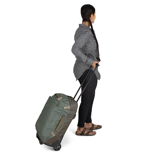 Osprey Transporter 40L Wheeled Travel Duffel Bag - Lightweight Carry On Rolling Suitcase for Men and Women, Pine Leaf