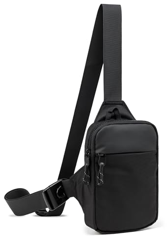 higouta Mini Sling Bag for Men Women, Small Crossbody Waterproof Practical Shoulder Chest Bag for Travel Work Sport