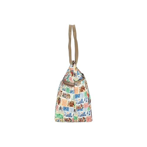 LeSportsac Carlin Zip Top Tote Bag (Postage Print Brown)