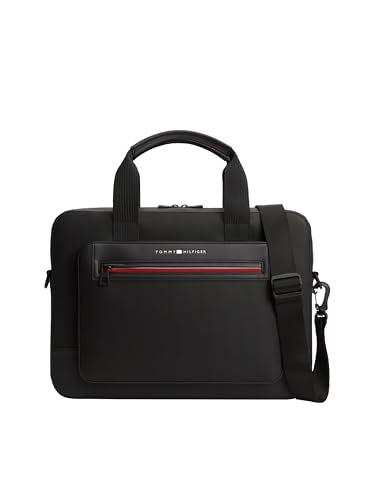 Tommy Hilfiger Men's Foundation Computer Bag, BLACK One Size