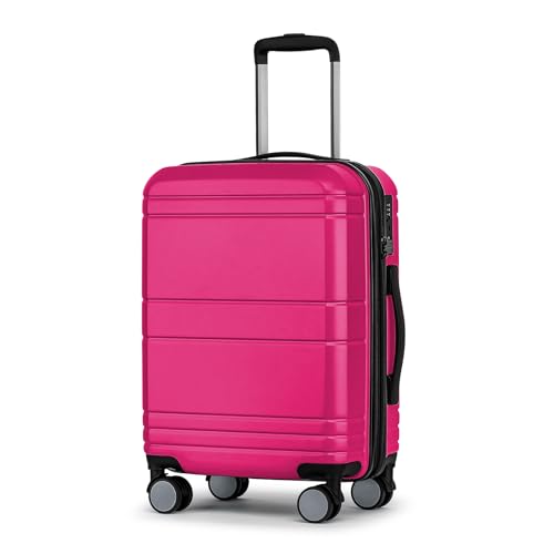 KYME Carry On Luggage 22x14x9 Airline Approved,Hardshell Carry On Suitcase with Tsa Lock,Small Suitcases with Wheels,Travel Luggage for Men Women,Expandable Carry-On 20 Inch,Magenta