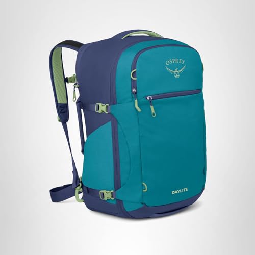 Osprey Daylite 44L Carry-On Travel Pack - Lightweight, Durable Backpack with Streamlined Design - Versatile, Spacious Bag for Weekend Trips or Business, Blue Spikemoss/Alkaline