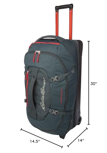 Eddie Bauer Expedition Rolling Duffel Bag with Wheels | Travel | Check-In | Luggage | Rugged | Durable - Storm, 30"