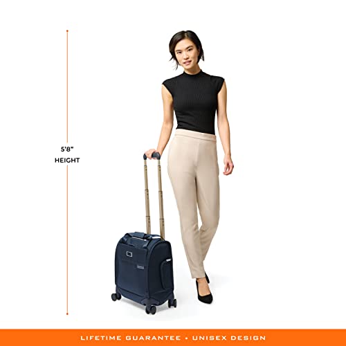 Briggs & Riley Cabin Spinner - Carry On Luggage for Travel, Suitcases with Wheels, Softside Rolling Bag for Men & Women, Fits Under Plane Seat, Interlocking Handle - Baseline Collection, Navy