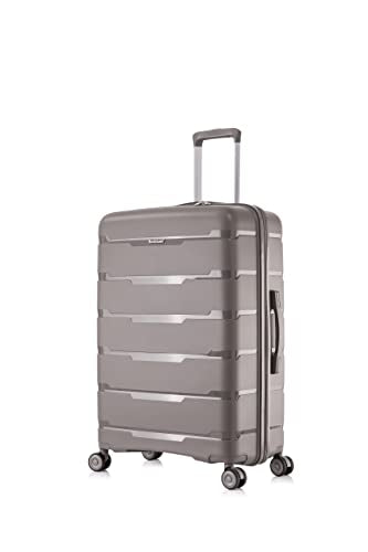 Rockland Pasadena Hardside Luggage with Spinner Wheels, Silver, 19", 23", 27"