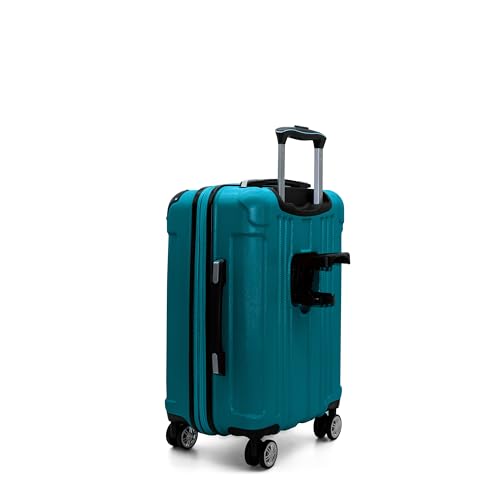 Gabbiano Bravo Expandable Hardside Suitcases with Spinner Wheels, Rolling Travel Bag Bundle, Lightweight ABS Hardshell, 3-Piece Hardside Luggage Set (Green, Carry-On 21")