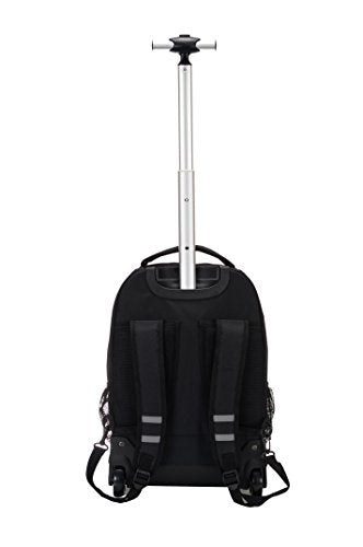 Rockland Single Handle Laptop Rolling Backpack, 19", Black