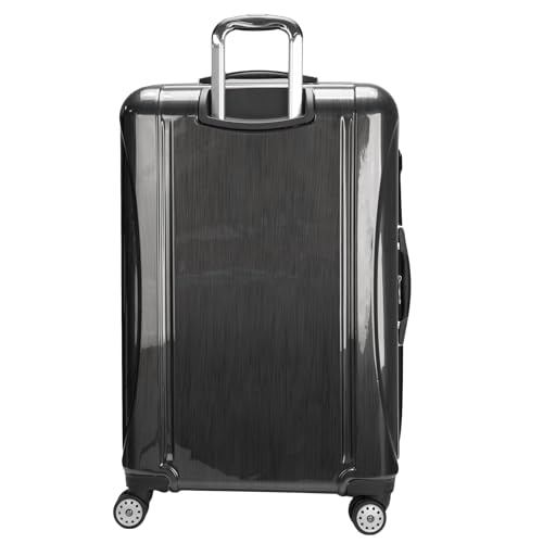 DELSEY PARIS Helium Aero Hardside Expandable Luggage with Spinner Wheels, Brushed Charcoal, Checked-Large 28 Inch