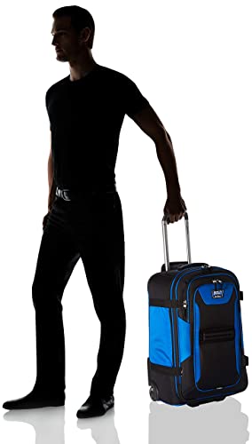 Travelpro Unisex-Adult Bold-Softside Expandable Rollaboard Upright Luggage, Blue/Black, Checked-Medium 25-Inch