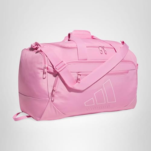 adidas Defender 5 Duffel Bag for Sports, Gym and Travel, Tropic Bloom/Clear Pink, OSFA
