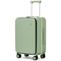mixi Carry On Luggage, 20'' Suitcase with Front Pocket, Travel Rolling Luggage Aluminum Frame PC Hardside with Spinner Wheels & TSA Lock and Cover - Avocado Green