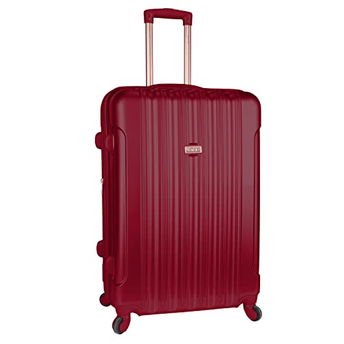 kensie Women's Alma Hardside Spinner Luggage,Expandable, Japanese Carmine Red, 3 Piece Set (20/24/28)