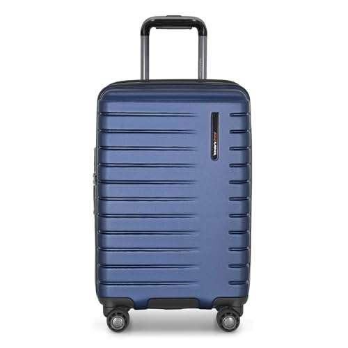 Traveler's Choice Archer Polycarbonate Hardside Spinner Luggage Set, Blue, Carry-On 21-Inch, Tie Down Straps
