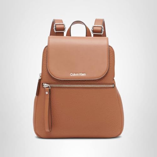 Calvin Klein Reyna Novelty Key Item Flap Backpack, Core Caramel, One Size
