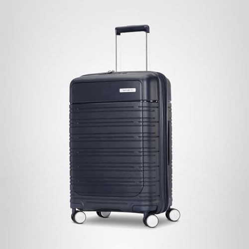 Samsonite Elevation Plus - Large Hardside Luggage - Scratch Resistant Polypropylene Shell, RightHeight™ Adjustable Handle, Integrated AirTag Holder, TSA Lock, WetPak™ Compartment - Midnight Blue