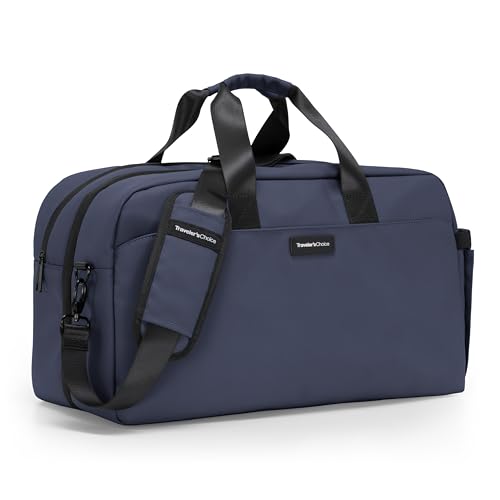 Traveler's Choice Wanderbout 27L Duffel Bag for Travel, Navy, 19-Inch Duffel