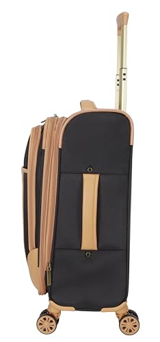 Dockers Seahorse Softside Expandable 8-Wheel Spinner Travel Carry On Luggage, 20-Inch, Black