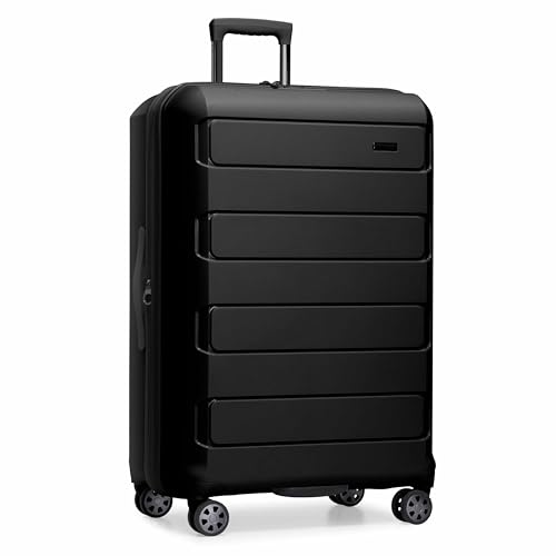 Traveler's Choice Pagosa Hardshell Expandable Luggage with Spinner Wheels, Black, 30-Inch Large