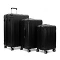 Gabbiano Bravo Expandable Hardside Suitcases with Spinner Wheels, Rolling Travel Bag Bundle, Lightweight ABS Hardshell, 3-Piece Hardside Luggage Set (Black, 3-Piece set)