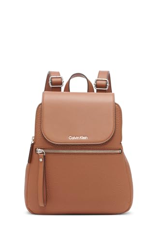 Calvin Klein Reyna Novelty Key Item Flap Backpack, Core Caramel, One Size