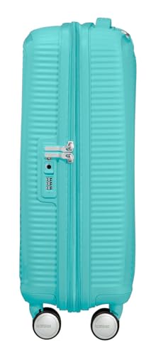 American Tourister Soundbox, Blue (Poolside Blue), Spinner S EXP (55 cm - 35.5/41 L), Soundbox