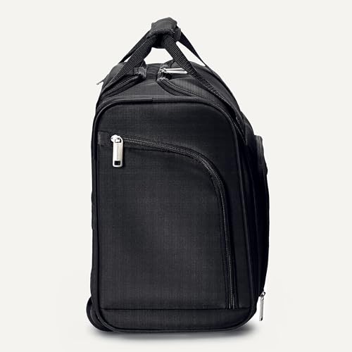 Amazon Basics Underseat Carry-On Luggage with Wheels and Handle, 14" Rolling Travel Bag, Fits Under the Seat, Black