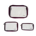 Baggallini Clear Travel Pouches - 3-Piece Cosmetic Bags Set - Lightweight Water Resistant Travel Essential