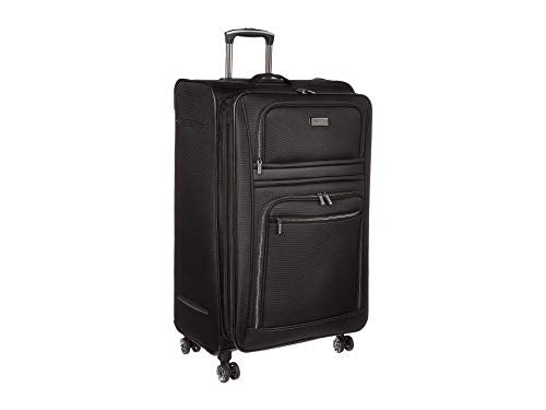 Kenneth Cole REACTION Rugged Roamer Lightweight Softside Expandable 8-Wheel Spinner Luggage, Black, 28-Inch Checked