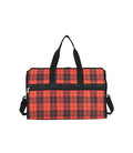 LeSportsac Red Tartan Deluxe Large Weekender Crossbody Bag, Style 4319/Color E944, Modern & Bold Plaid, Sleek Black & Spicy Red Evokes Strength & Positivity, Subtle Sheen, Recycled Collection