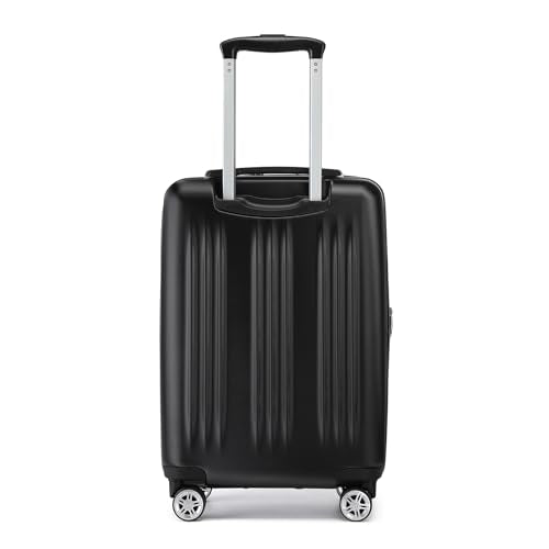 Kono Small 20 Inch Expandable Carry On Luggage with Quiet Spinner Wheels & TSA Lock, Scratch and Drop Resistant PC+ABS Hardside 22x14x9 Airline Approved Suitcase, Black