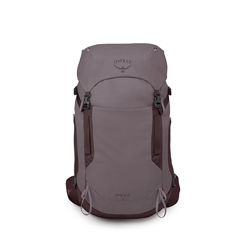 Osprey Kyte LT 35L Women's Backpacking Backpack - Lightweight Hiking & Travel Bag with Waterproof Raincover, Graphite Purple