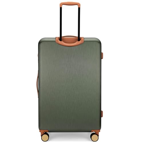 Badgley Mischka Grace 3 Piece Polycarbonate-ABS Expandable Retro Luggage Set (Olive Green)