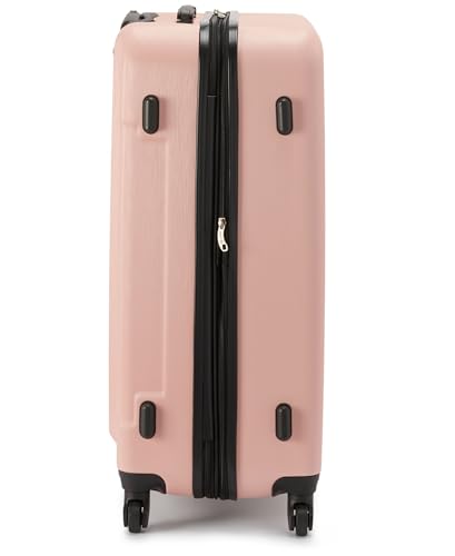 Calvin Klein Women's Hard Side Upright Luggage Spinner Light Weight Suitcase, Mellow Rose, Large