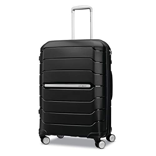 Samsonite Freeform 24-Inch Medium Luggage with Dual 360° Spinner Wheels - Checked Suitcase - TSA Lock, Airline-Approved - Durable Polypropylene Expandable Hardshell for Lightweight Travel - Black