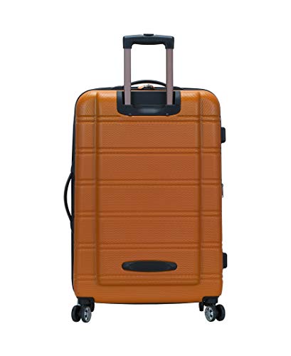 Rockland Melbourne Hardside 3 Piece Expandable Spinner Wheel Luggage Set, (20"/24"/28"), Orange