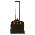 Bric's Life Tropea Carry On Spinner Luggage - Luxury Lightweight Suitcase with Spinner Wheels and Faux Suede Finish - 16", Olive