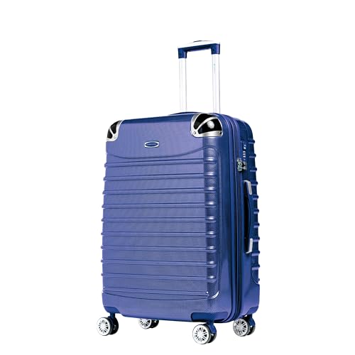 Gabbiano Vintage 3-Piece Luggage PC Hard Shell Set – Expandable Polycarbonate Luggage Set with Spinner Wheels, TSA Lock, Hardside Vintage Luggage Sets (Blue, Carry-On 21")
