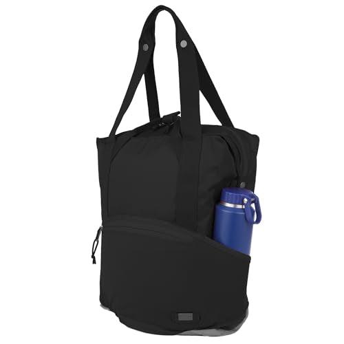 Eddie Bauer Skylar Tote Bag | Everyday Carry | Work | Travel | Laptop Sleeve | Mesh Side Pockets | Convertible | Top Handle | Adjustable | 25L Capacity - Black