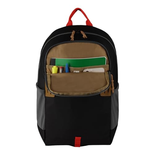 Eddie Bauer University Backpack 22L | Everyday Carry | Work | Travel | Commuter | Padded Laptop Sleeve | Stretch Bottle Pockets | Lightweight | Durable - Black