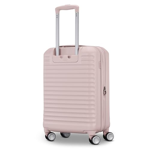 American Tourister Stratum 3.0 Carry-On Spinner, Airline Approved, Durable Hardside Luggage, Expands 1.5", RightHeight™ Adjustable Handle, Pink Blush