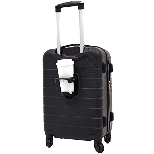 Wrangler Smart Spinner Hardside Luggage, 2 Piece Set, Black